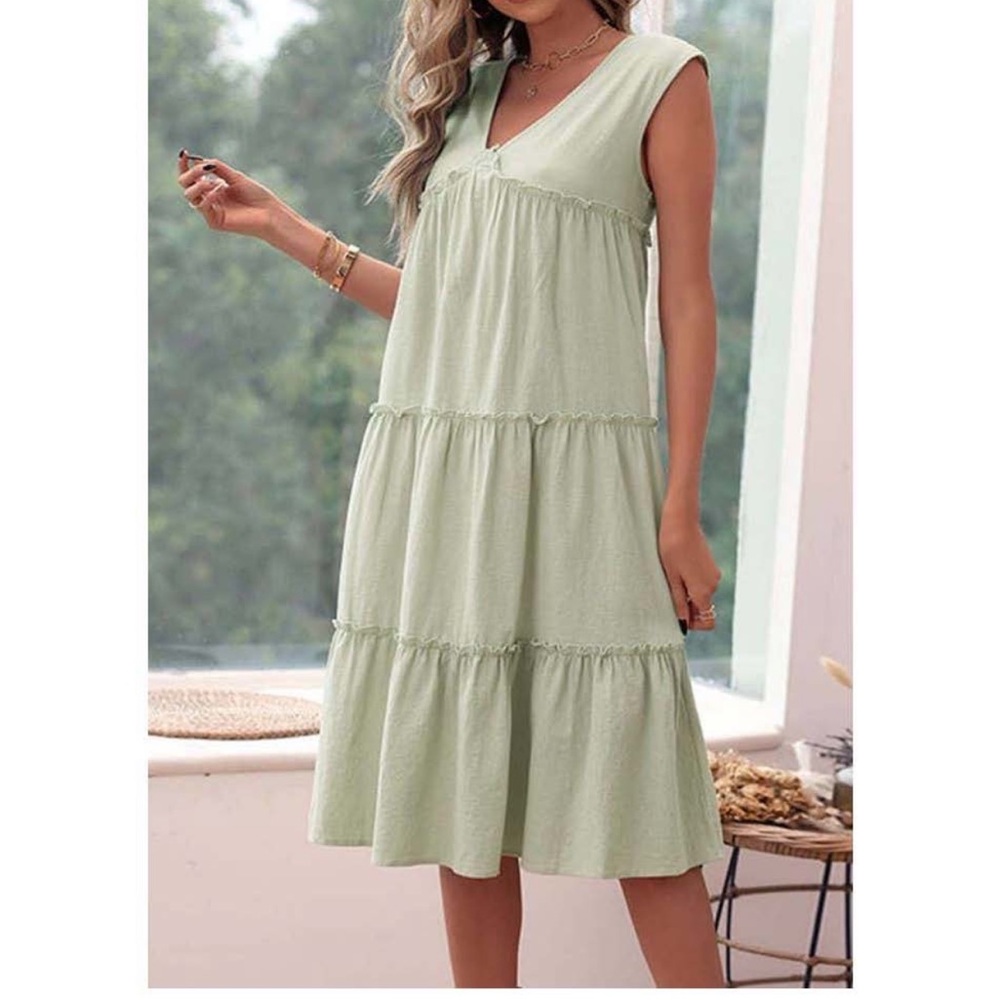 Green Tiered Dress